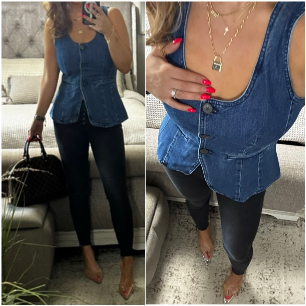 LAST 2🆕 Downtown Denim Cutaway Vest